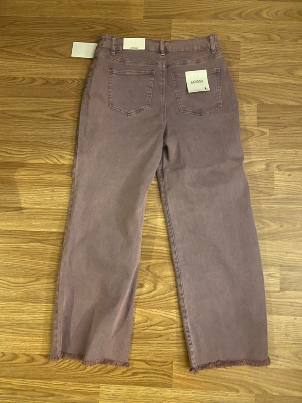 Zenana Outfitters Lavender Wide-Leg Jeans for Women: Size Large - Picture 6 of 9